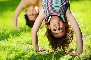 Kids exercising outside